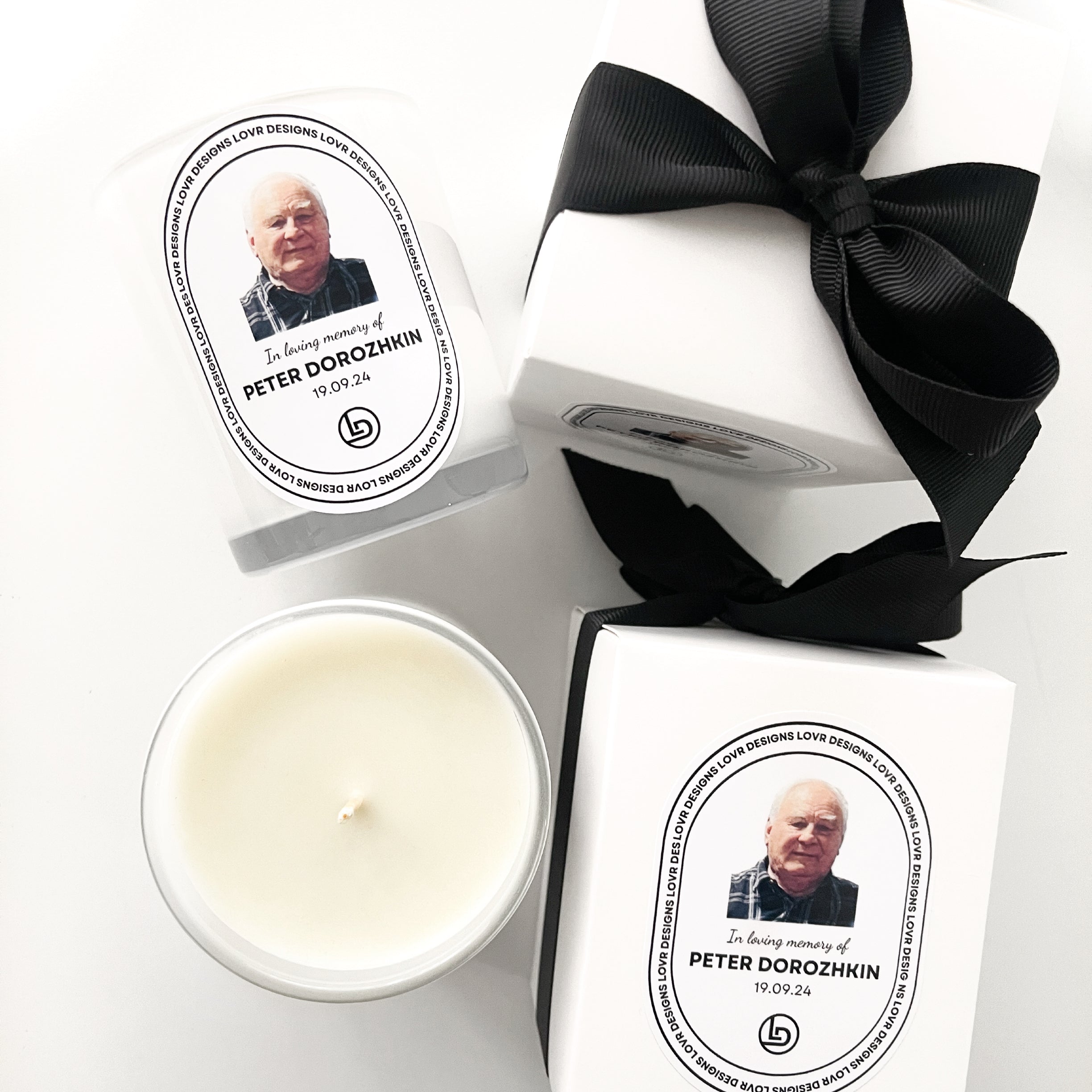 Personalised In loving memory of (Name) Candle with Photo