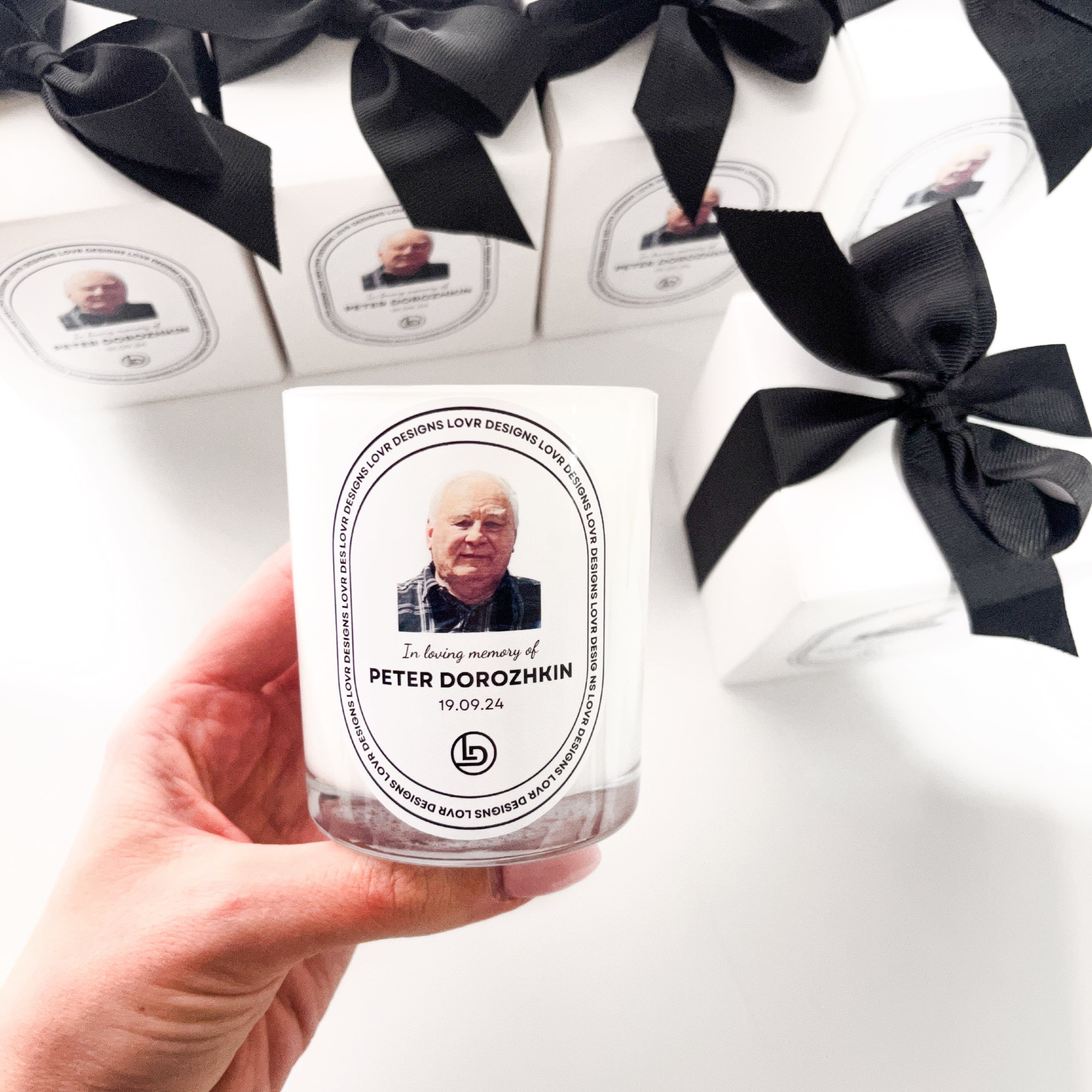 Personalised In loving memory of (Name) Candle with Photo