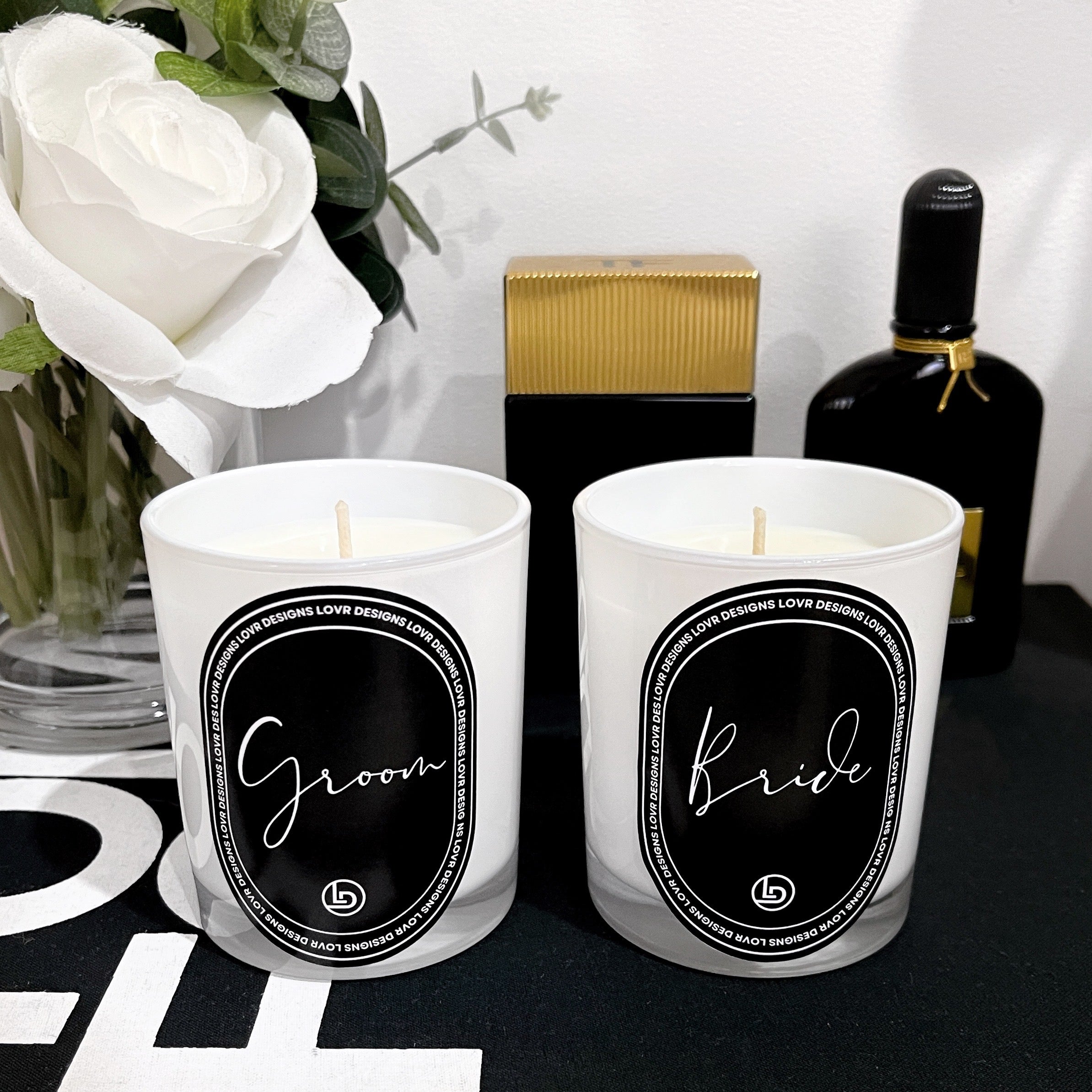 Bride & Groom Candles - Set Of 2