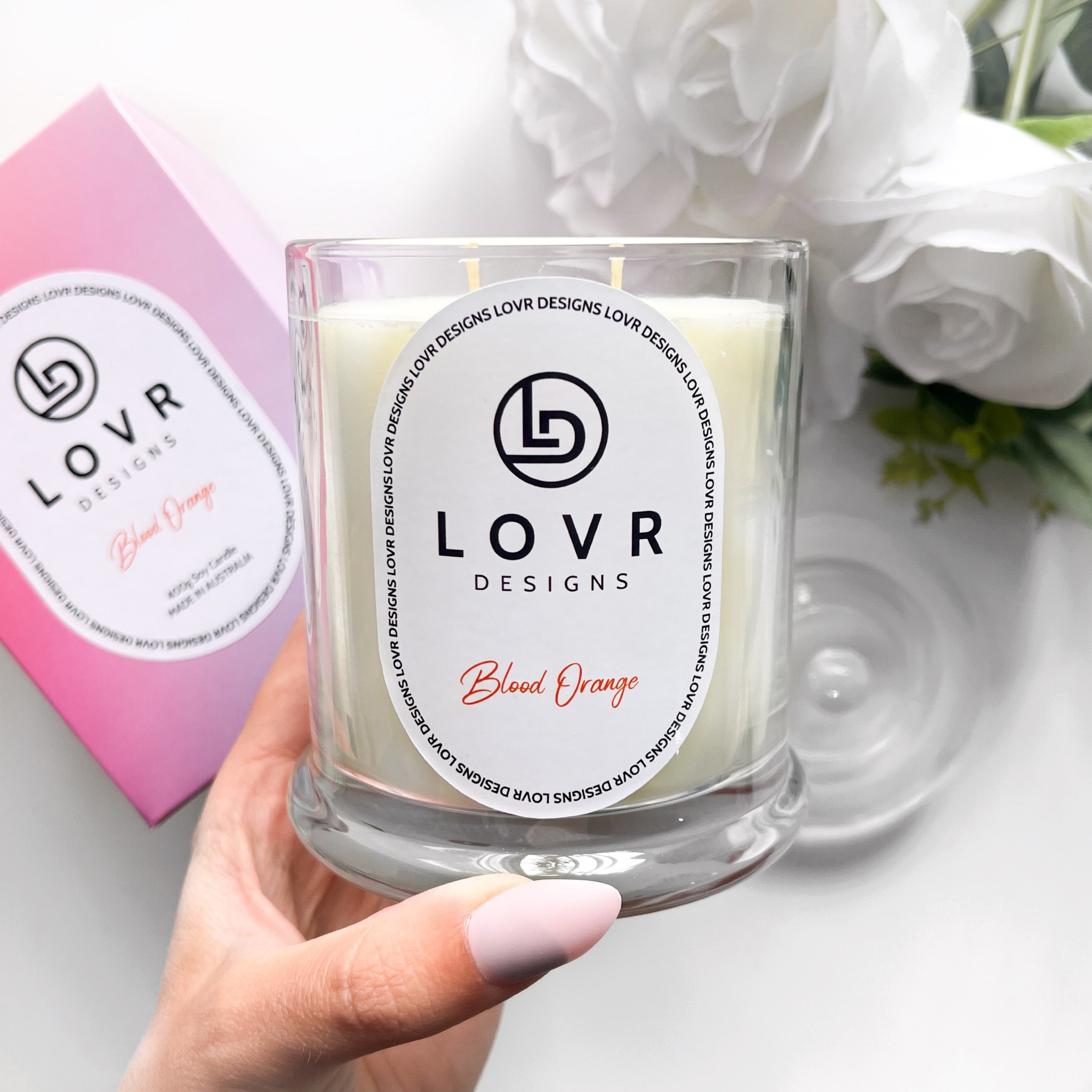 Blood Orange Scented Soy Wax Candle. Lovr Designs. Melbourne Candles. Hand Poured in Melbourne. A Citrus Blood Orange Fragrance Like No Other. Extra Large Candle. Huge Scented Candle.