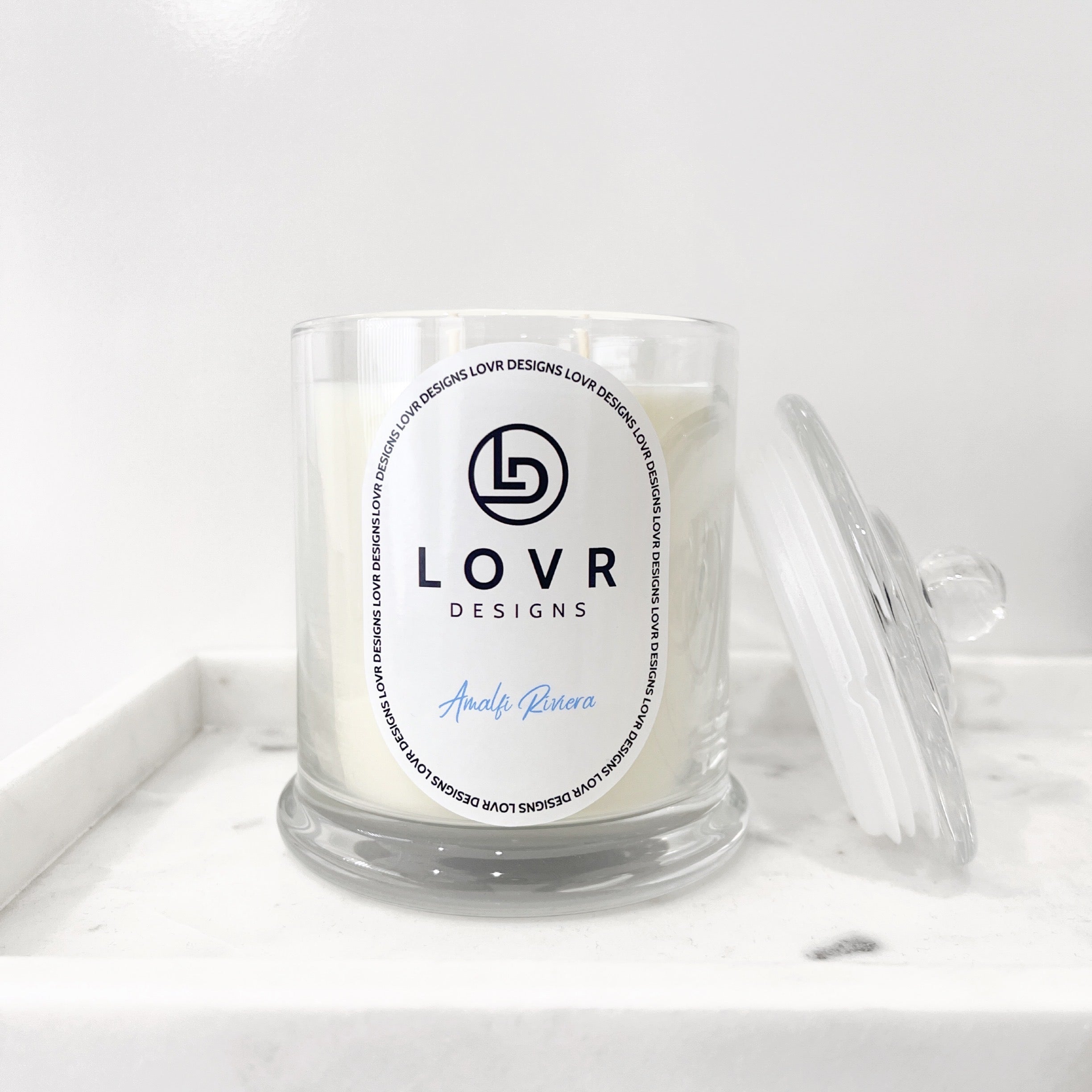 Amalfi Riviera Scented Soy Wax Candle. Lovr Designs. Melbourne Candles. Hand Poured in Melbourne. A Fragrance Of The Amalfi Coast In Italy Will Take You Back To Europe. Extra Large Candle. Huge Scented Candle.