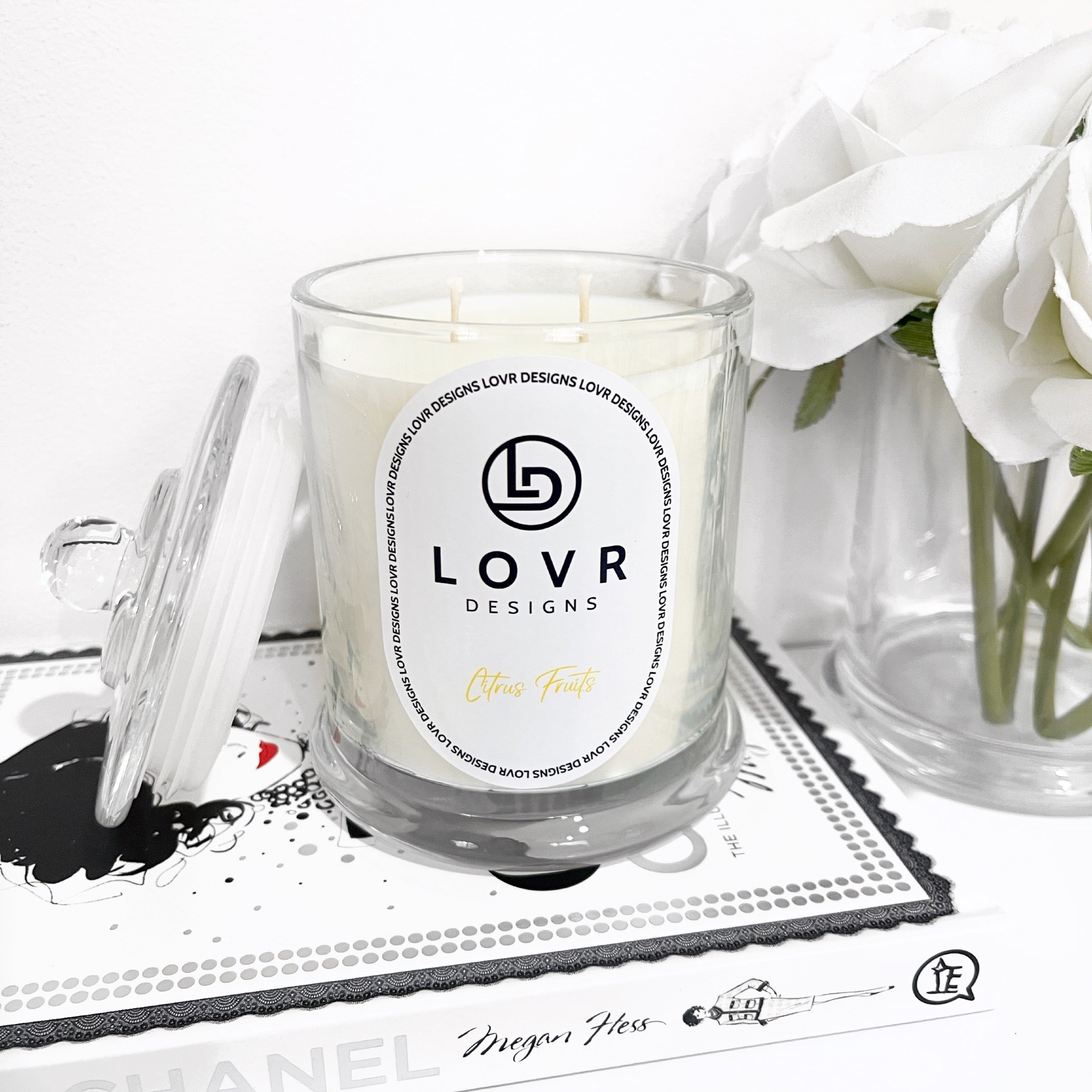 Citrus Fruits Scented Soy Wax Candle. Lovr Designs. Melbourne Candles. Hand Poured in Melbourne. A Fragrance With A Playful Rendition Of The Classic Tropical Mixed Drink That Blends Fresh Pineapple And Orange With Tart Cranberries And Notes Of Peach. Extra Large Candle. Huge Scented Candle.