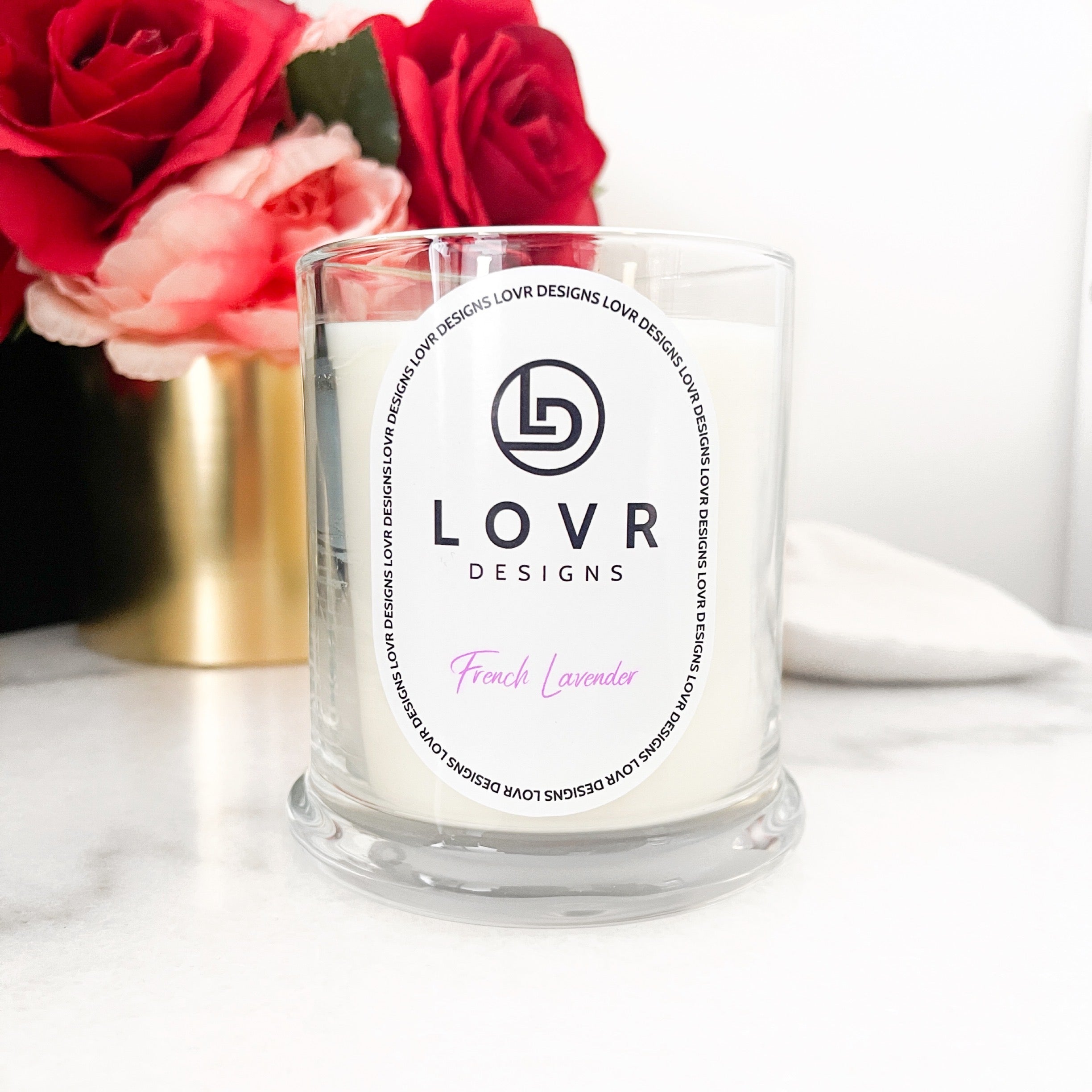 French Lavender Scented Soy Wax Candle. Lovr Designs. Melbourne Candles. Hand Poured in Melbourne. A Fragrance That Reminds You Of The Lavender Fields That Can Assist With Sleep And Relaxation. Extra Large Candle. Huge Scented Candle.