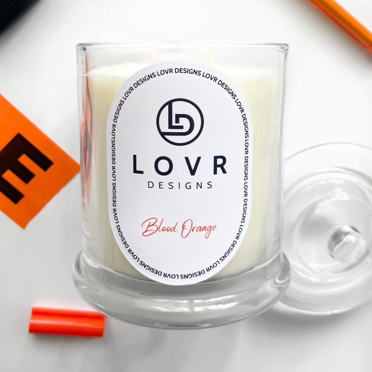 Blood Orange Scented Soy Wax Candle. Lovr Designs. Melbourne Candles. Hand Poured in Melbourne. A Citrus Blood Orange Fragrance Like No Other. Extra Large Candle. Huge Scented Candle.