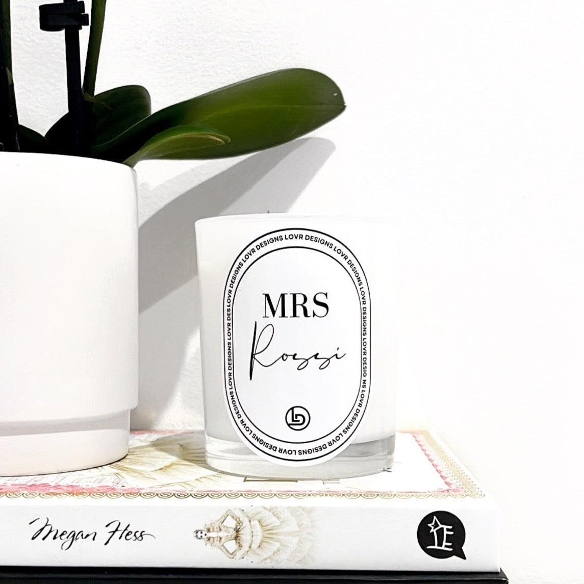 Personalised Mr and Mrs Candle. A Great Wedding Gift Idea - Made in Melbourne by Lovr Designs. Available in a number of sizes, colours and candle fragrances choices to choose from. Completed in a luxury gift box that is sure to impress as the perfect Bridal Proposal Gift. Complete with a Personalised Name, Text, or Proposal the choices are endless!